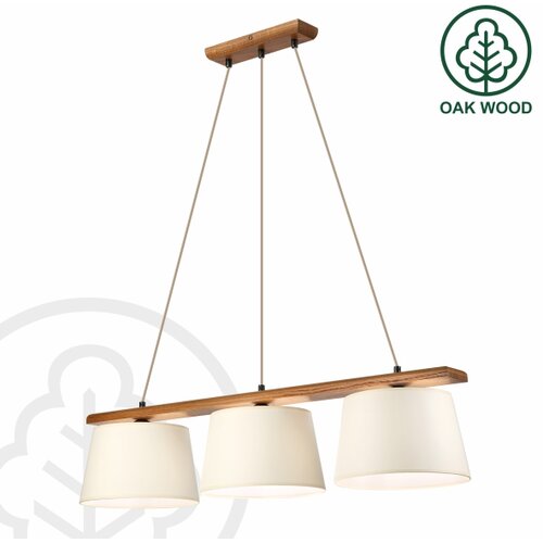  Luster na sajli AIDA 3xE27/15W/230V prečnik 25 cm hrast/krem Slike