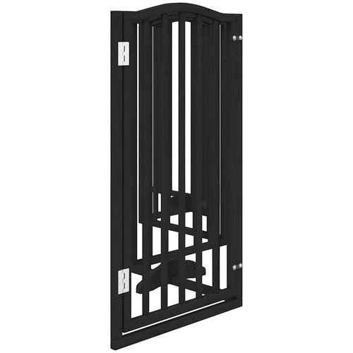  Vrata za pse s vrata&amp;scaron;cima 6 panela sklopiva 300 cm drvo topole Crna 50 x 90 x 2 cm Slike