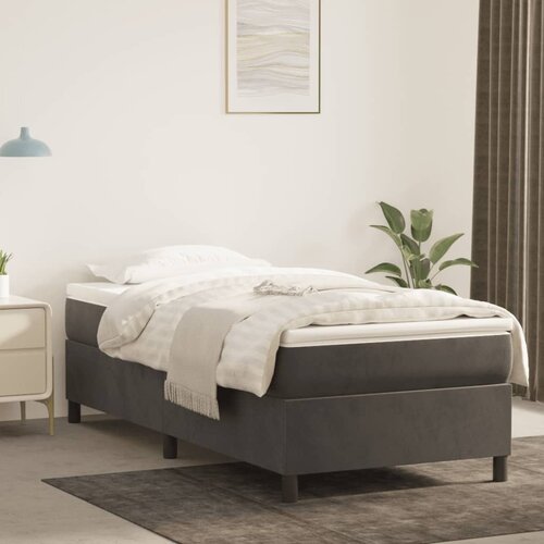 The Living Store Posteljni okvir temno siv 90x200 cm žamet - Box Spring Posteljni Okvir, (21488221) Slike