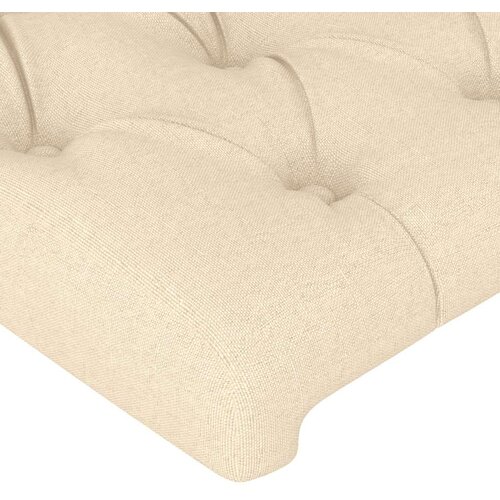  Uzglavlje krem 147 x 16 x 118/128 cm od tkanine Slike