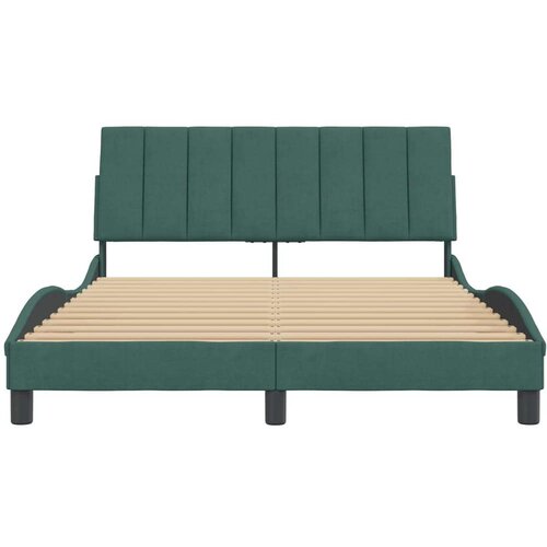  Okvir za krevet s uzglavljem tamnozeleni 140x190 cm bar&amp;scaron;unasti Slike