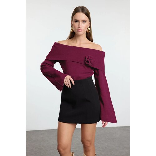 TRENDYOLMILLA ženski duks Twoaw25Kz00373, bordo Cene
