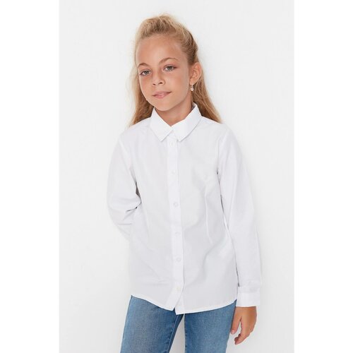 Trendyol White Regular Fit Girl Knitted Shirt Slike