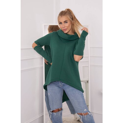 Kesi Insulated sweatshirt with a long back part dark green Slike