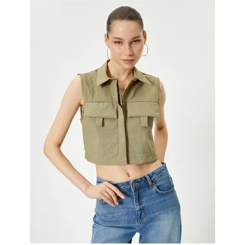  Short Sleeveless Shirt with Parachute Fabric Cover Pocket