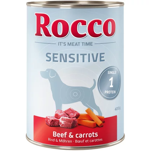 Rocco 5 + 1 gratis! Sensitive 6 x 400 g - Govedina i mrkva