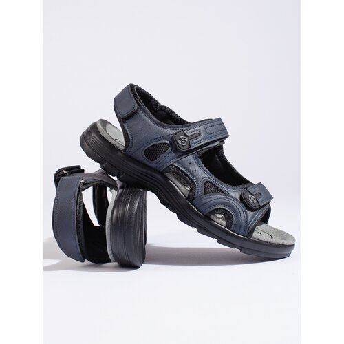 Shelvt Men&amp;#039;s navy blue sports sandals with velcro Slike