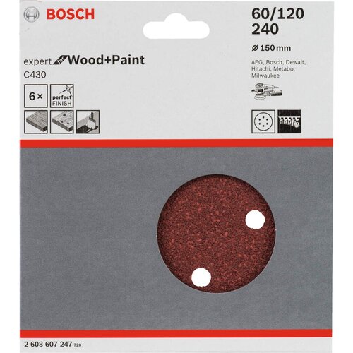 Bosch brusni list C430, pakovanje od 6 komada 150 mm, 40 pakovanje od 6 komada - 2608607247 Slike
