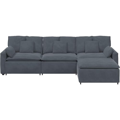  Modularna sofa s podnožjem i jastucima tamno siva Slike