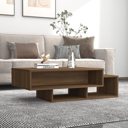 VidaXL stolić za kavu smeđi hrast 105 x 55 x 32 cm konstruirano drvo Slike