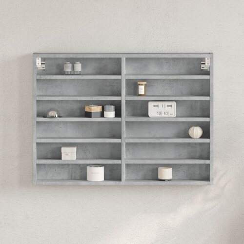 vidaXL Vitrina betonsko siva 80x8,5x58 cm inženirski les Cene