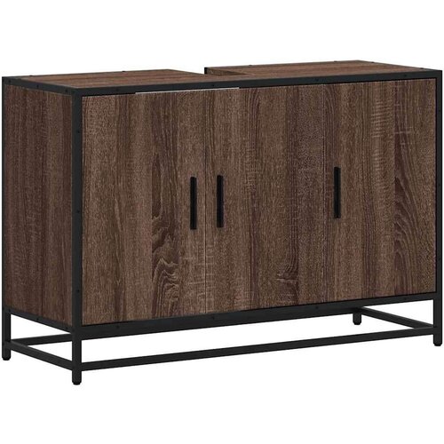 VidaXL Kupaonski ormarić za umivaonik boja hrasta 90x33x60 cm drveni Slike