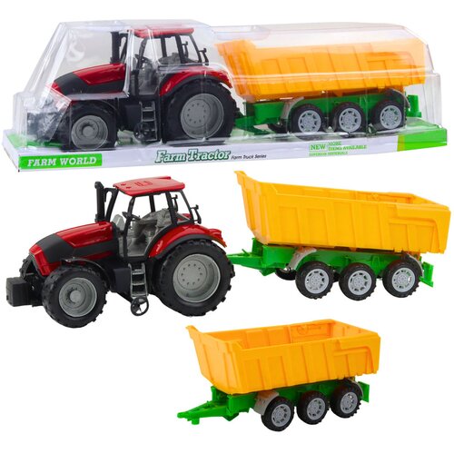  Poljoprivredni traktor s prikolicom 46cm - crveno/žuti Cene