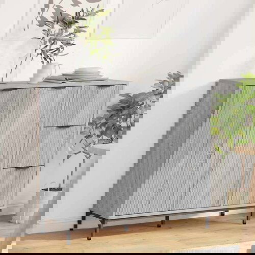 vidaXL Strani šal Siva sonoma 89.5 x 33 x 82 cm Konstruiran les Cene