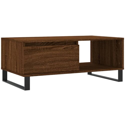 Maison Chic Klubska mizica - kavna mizica - Nizka mizica rjav hrast 90x50x36,5 cm inženirski les, (21754588) Cene