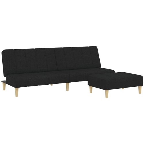 Maison Chic kavč - Sofa - Kanape dvosed z ležiščem in stolčkom za noge črno blago, (21727610) Cene
