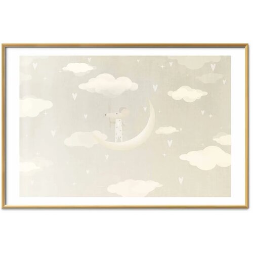  Plakat - Mouse on the Moon 42x29.7 Zlatni okvir s margom Slike