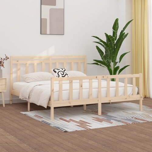 The Living Store Posteljni okvir iz borovine 200x200 cm - Posteljni Okvir, (21527513) Slike