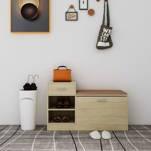 vidaXL Klop za čevlje sonoma hrast 94,5x31x57 cm iverna plošča Cene