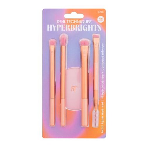 Real Techniques Hyperbrights Bold Type Eye Set Set čopič 307 Shading Brush 1 kos + čopič 320 Blending Brush 1 kos + čopič Full Coverage Brush 321 1 kos + obojestranski čopič za obrvi Wide Angled Brow 600 & Brow Spoolie 601 1 kos + kompaktno ogledalo 1 kos Cene