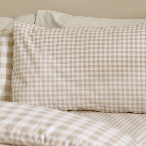 Catherine Lansfield Bež 3-delna posteljnina za zakonsko posteljo 200x200 cm Bamford Gingham Check &amp;ndash; Slike