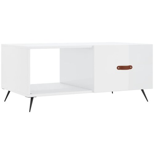 Maison Chic Klubska mizica - kavna mizica - Nizka mizica visok sijaj bela 90x50x40 cm inženirski les, (21752353) Slike