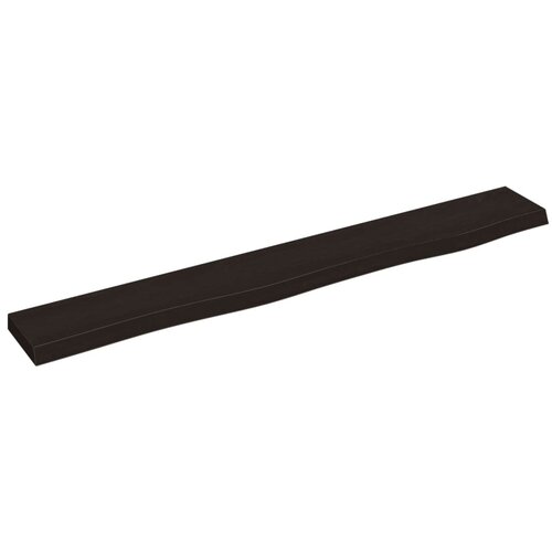  Zidna polica tamnosmeđa 80x10x2 cm od obrađene hrastovine Slike