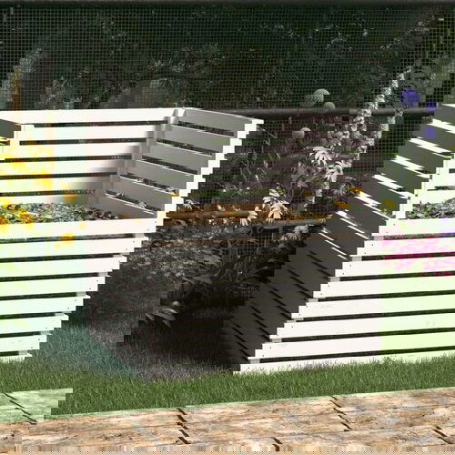vidaXL Kompostnik bel 100x100x102 cm trdna borovina Cene