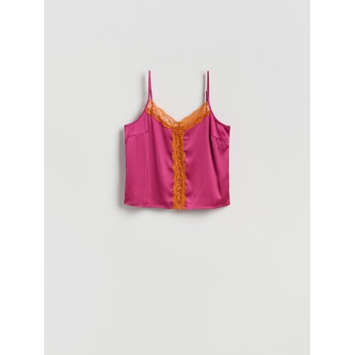 Reserved Top s čipkom - boja fuksije Cene