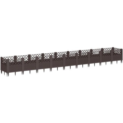  Vrtna sadilica s klinovima smeđa 363,5x43,5x43,5 cm PP Slike