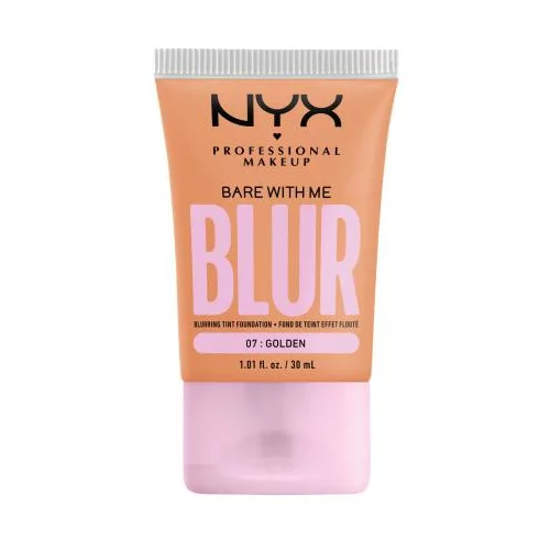 NYX Professional Makeup Bare With Me Blur Tint Foundation mat puder s srednjo prekrivnostjo 30 ml Odtenek 07 golden