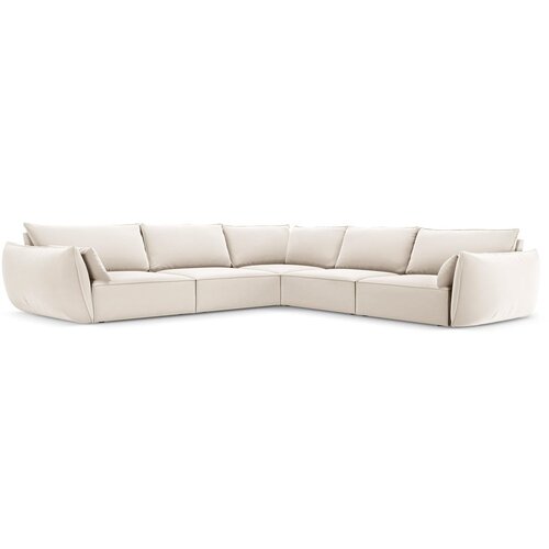Mazzini Sofas Bež žametna kotna sedežna garnitura Vanda &amp;ndash; Slike