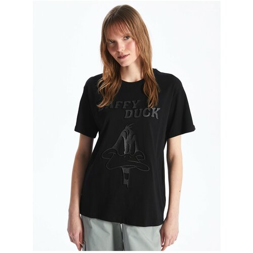 LC Waikiki Women's Crew Neck Daffy Duck Printed Short Sleeve T-Shirt Cene