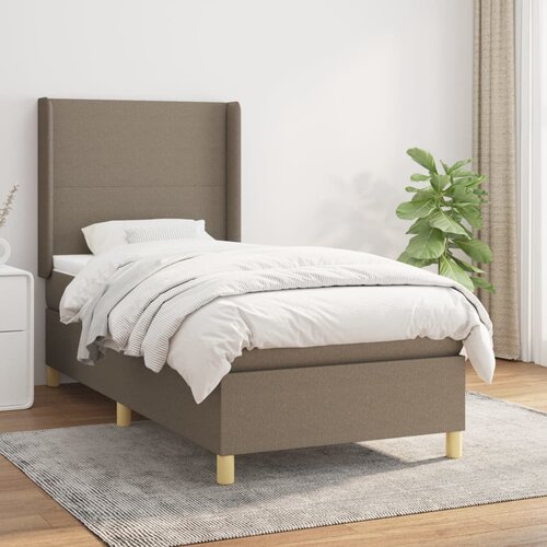 The Living Store Box spring postelja z vzmetnico taupe 100x200 cm blago - Box Spring Postelja, (21514978) Cene