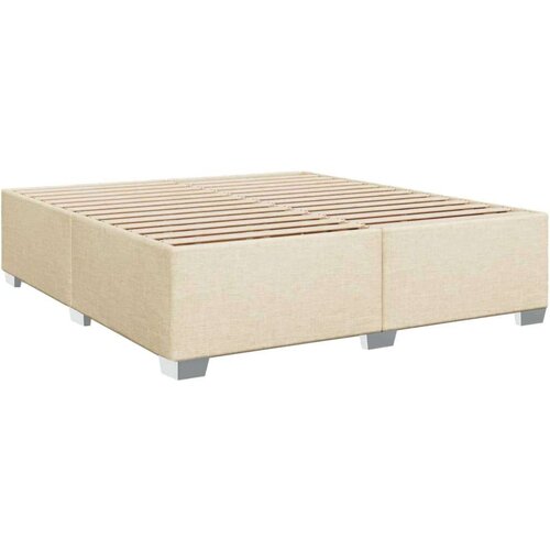 VidaXL Krevet s oprugama i madracem krem 180x200 cm od tkanine Slike