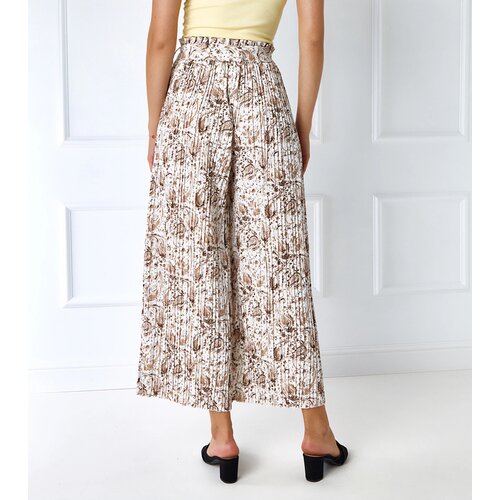 Gemre White-beige women&amp;#039;s wide pleated pants Latifa Slike