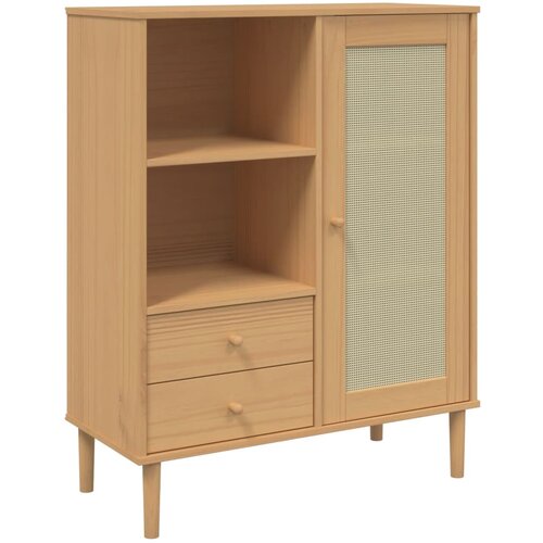 Maison Chic Komoda - Predalnik SENJA videz ratana rjava 90x40x112 cm trdna borovina, (21721928) Cene