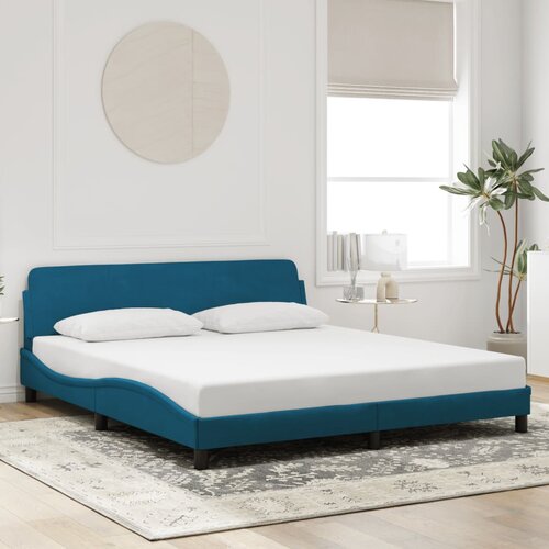 Furnova Posteljni okvir z vzglavjem moder 180x200 cm žamet, (21935455) Slike