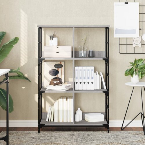 vidaXL Knjižna polica siva sonoma 78,5x33x117,5 cm inženirski les Cene