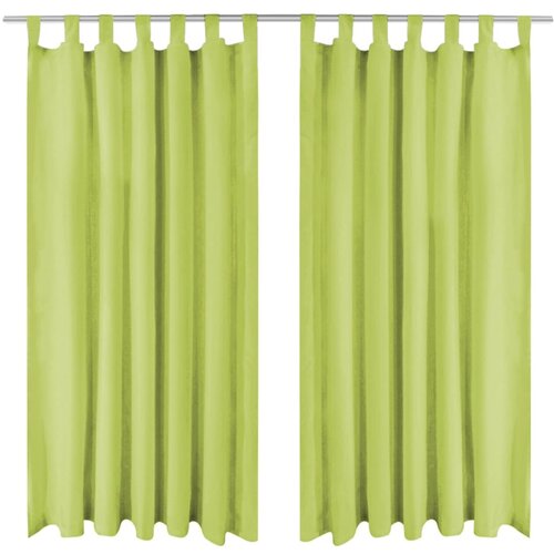vidaXL Zavese iz mikro satena 2 kosa z zankami 140x225 cm zelene barve Cene