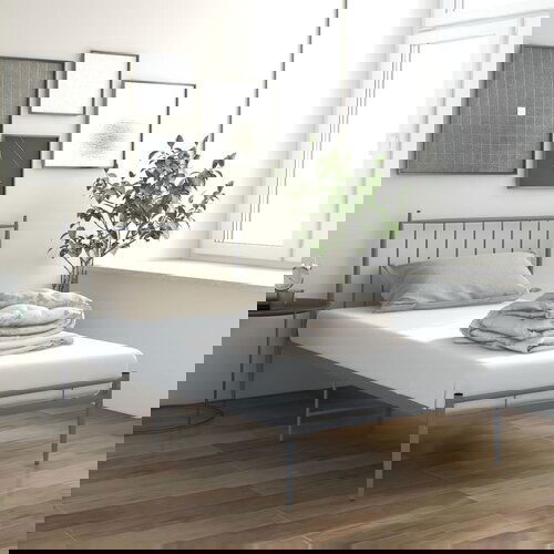 The Living Store Posteljni okvir siv kovinski 100x200 cm - Posteljni Okvir, (21526834) Slike