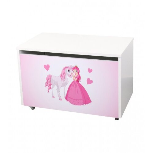 Happy Kitty Kutija za igračke drvena 70x40x40cm Princeza i njen konj Slike