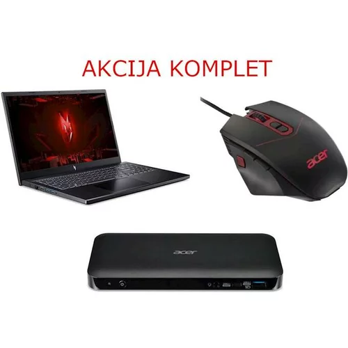 Acer prenosnik Nitro V 15 ANV15-51-59VD i5-13420H/16GB/512GB/15,6''FHD/RTX 4050/NoOS + miška + dock NH.QNBEX.007 BUNDLE