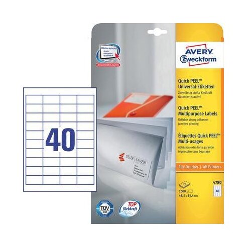 Avery Zweckform Univerzalne etikete 48,5 x 25,4 mm,25/1 Slike
