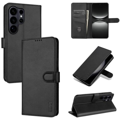 SUNSKY Eleganten ovitek etui iz umetnega usnja za Samsung S26 Ultra, Črn Slike
