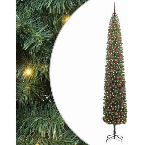 vidaXL Umestno božično drevo Zelena 270 cm PVC in Jeklo in Plastika Cene