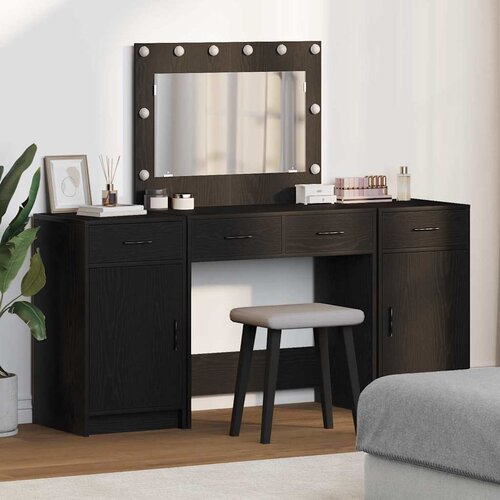  Toaletni stol 3 kom. Crna 78,5 x 41 x 135 cm Konstruirano drvo Slike