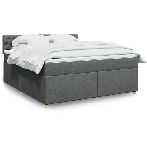 vidaXL Box spring postelja z vzmetnico temno siva 180x200 cm blago Cene