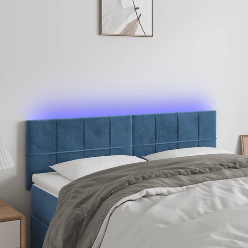 VidaXL LED uzglavlje tamnoplavo 144x5x78/88 cm bar&amp;scaron;unasto Slike