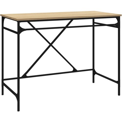 Maison Chic Pisalna miza - pisarniška miza - Računalniška miza sonoma hrast 100x50x75 cm inženirski les in železo, (21785337) Cene